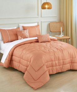 ESCA Set de Cama 9 Piezas Purity Floral Coral Rosa, Juego