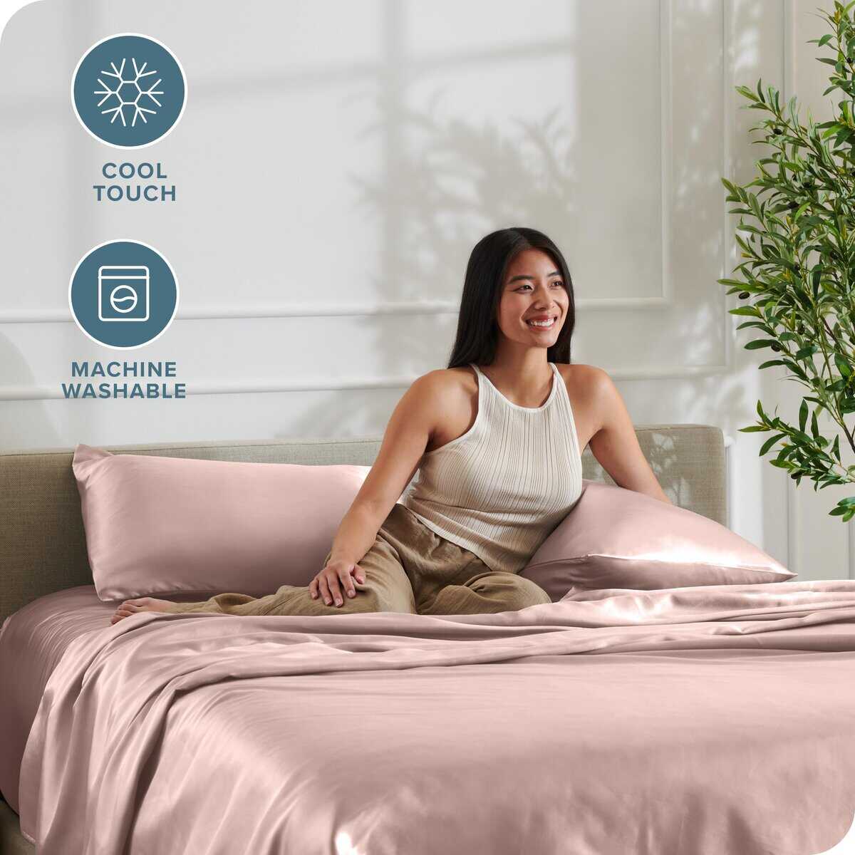 Juego de sábanas de lujo de poliéster satinado Bare Home - Imagen 5