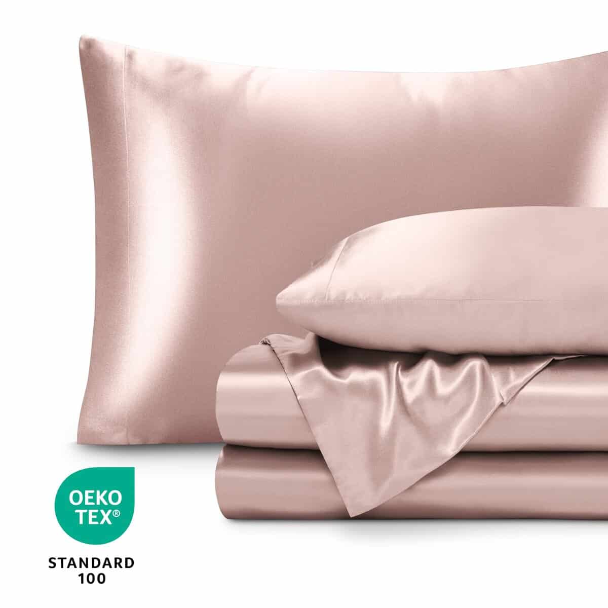 Juego de sábanas de lujo de poliéster satinado Bare Home - Imagen 7
