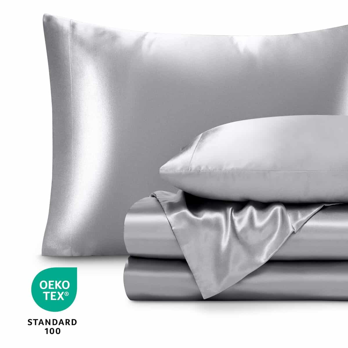 Juego de sábanas de satén de poliéster de lujo Bare Home - Imagen 7