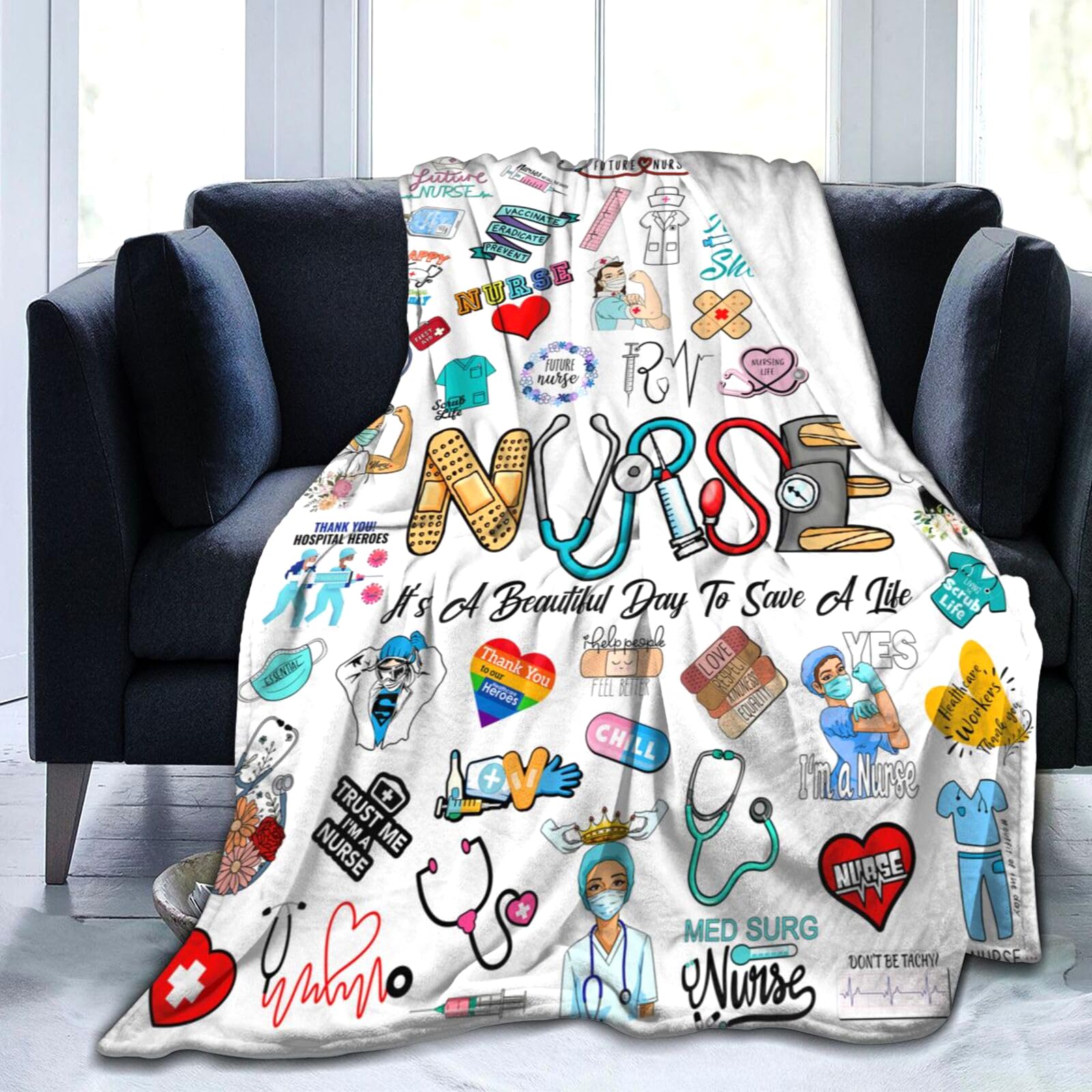 Manta de regalo para enfermeras mullida, suave y acogedora