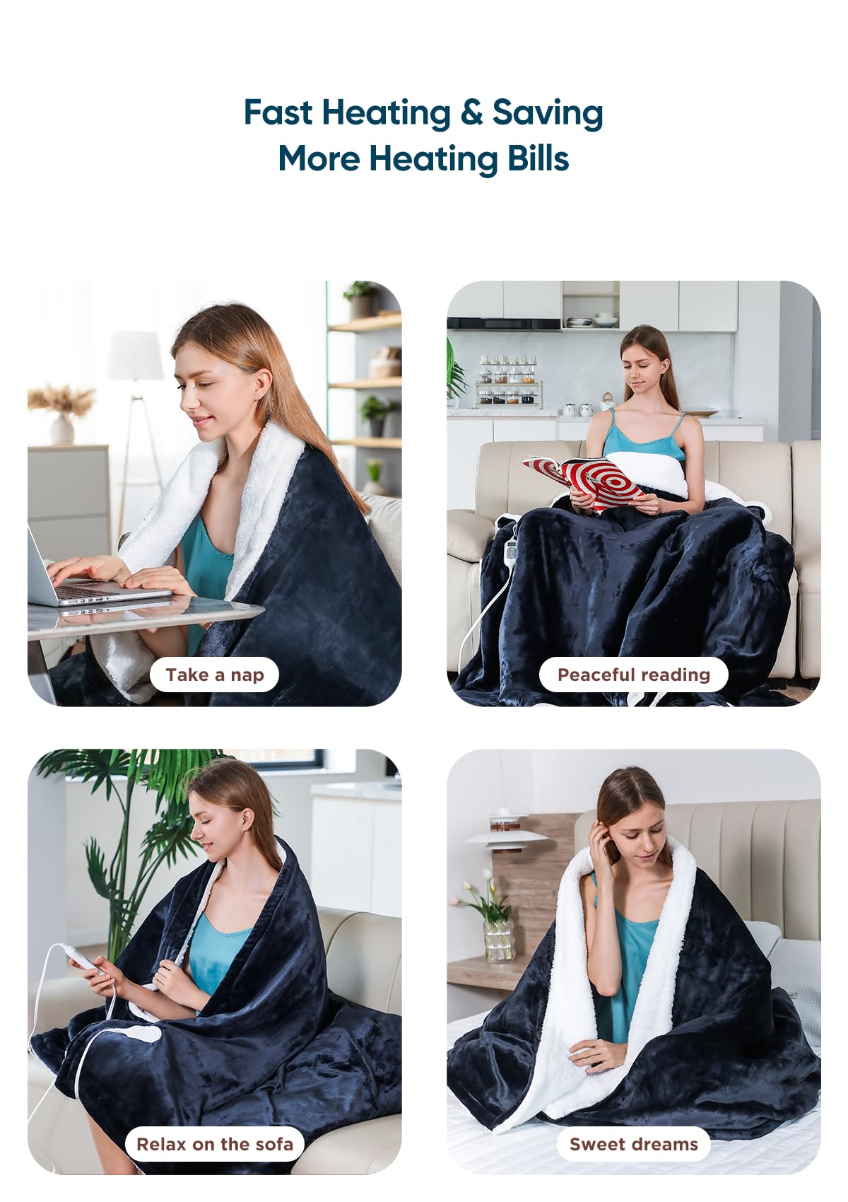 Manta Eléctrica Mlivrom con Temporizador de 1-9 hrs - Imagen 7