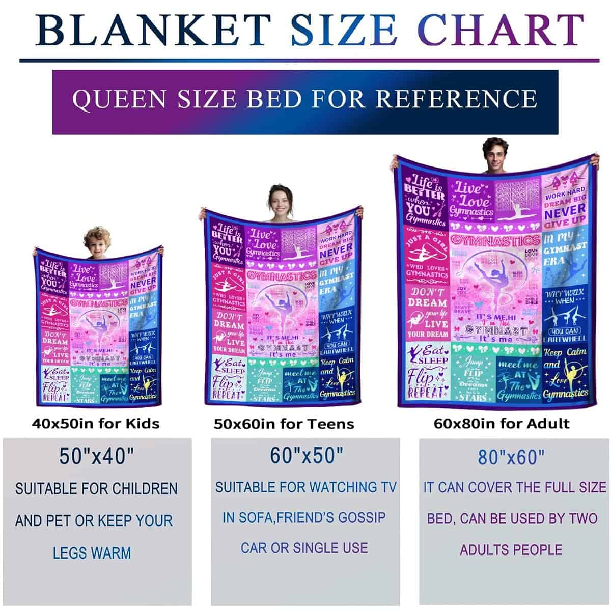 Manta de Gimnasia para Niñas, Regalos de Gimnasia, Manta - Imagen 8