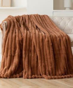Manta de Lana Sintética Marrón DANSICUINI para Sofá, Manta