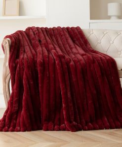 DANSICUINI Manta de Forro Polar de Navidad Borgoña para