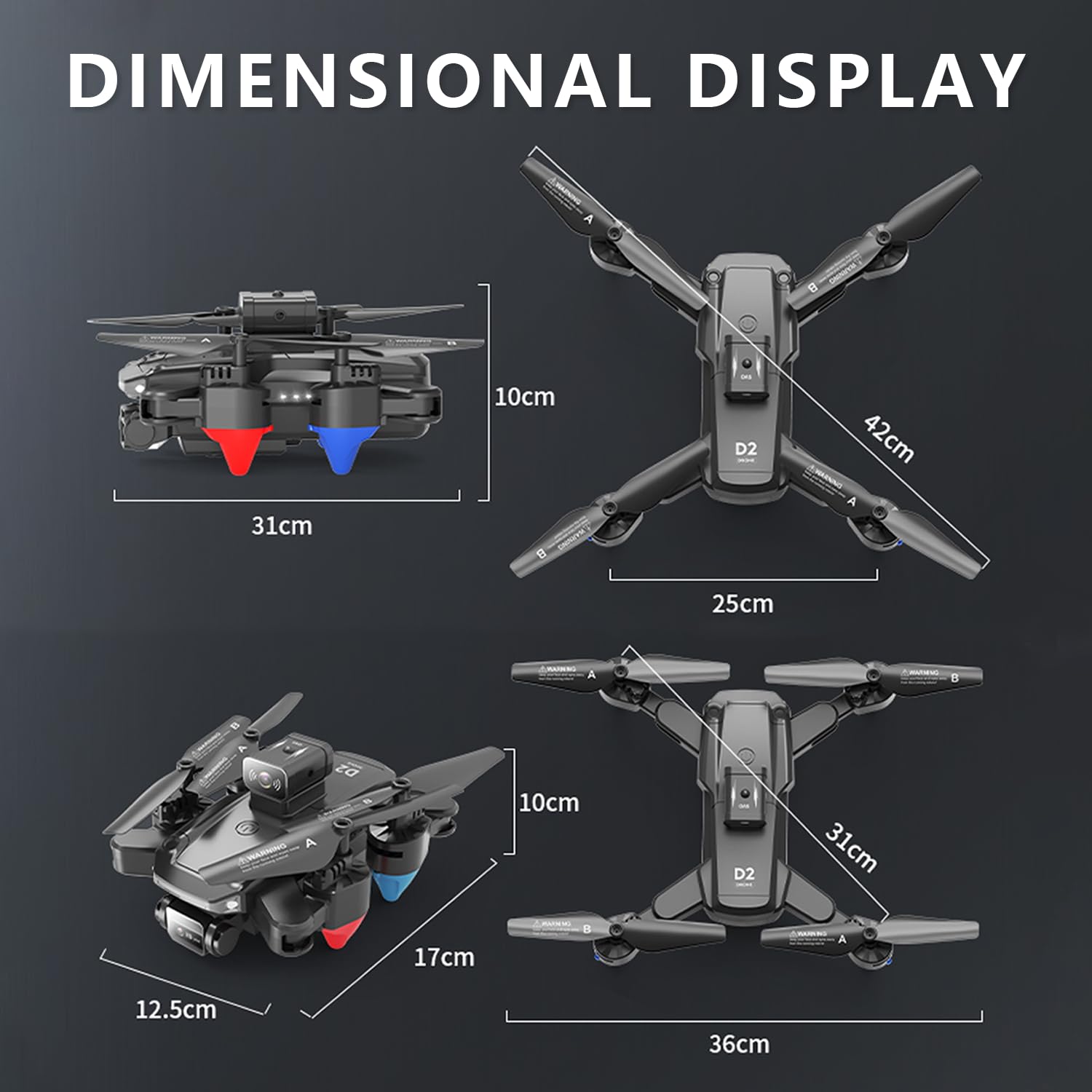 Mini Drone con Doble Cámara, Mini Drone para Adultos, - Imagen 3