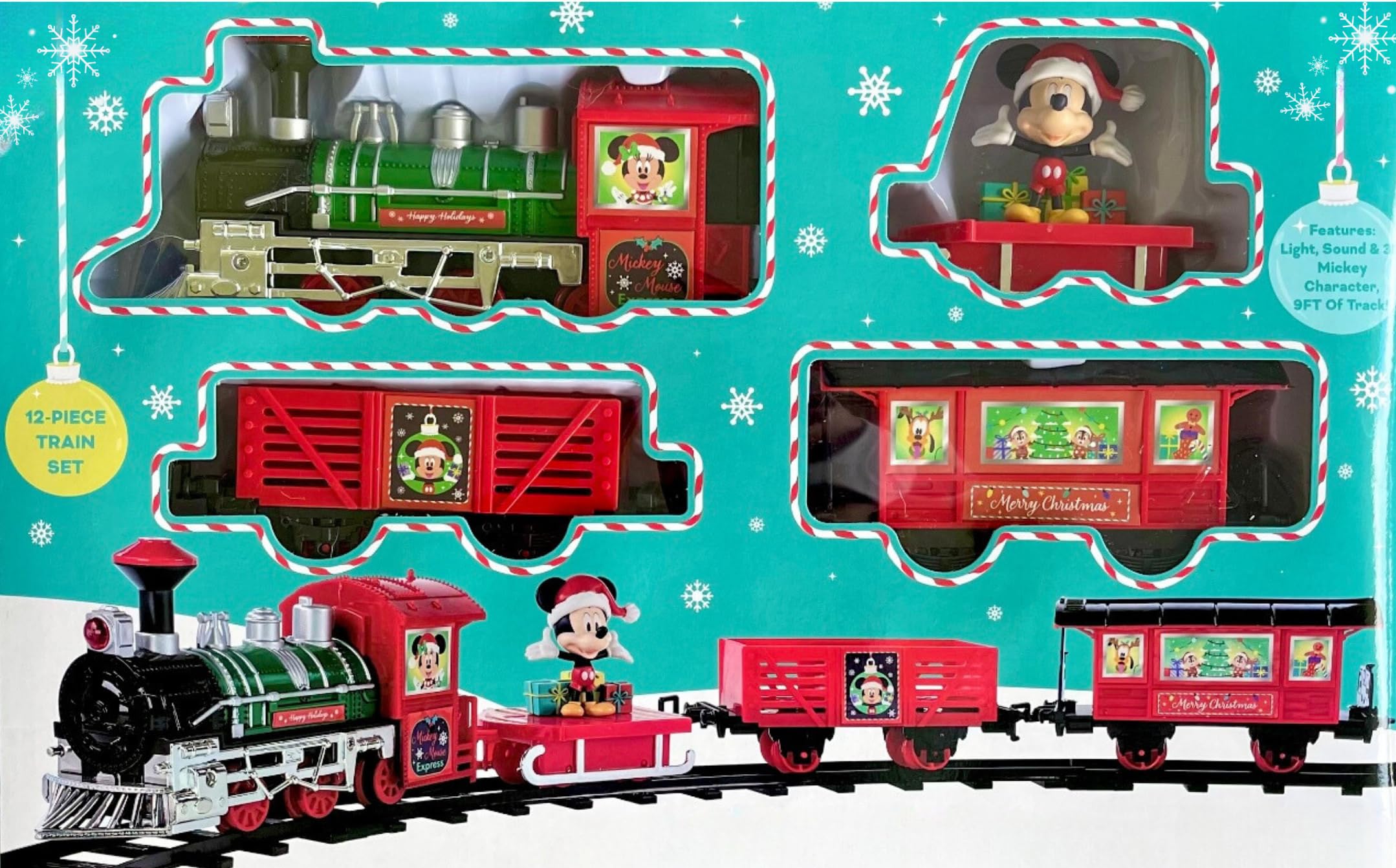 Tren Navideño Infantil - Juego de Tren de 12 Piezas - Luz y