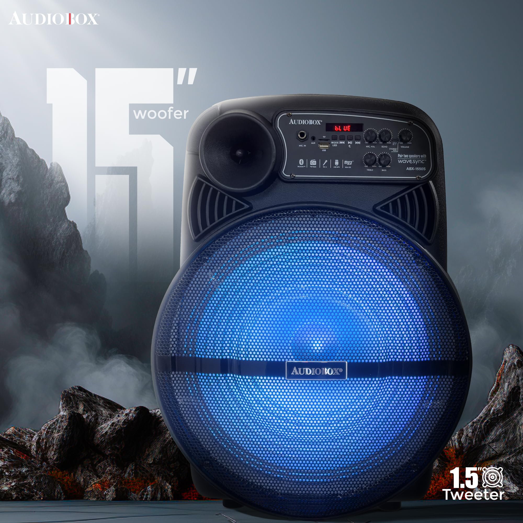 Audiobox ABX-1550S Bocina Portátil de Fiesta de 15" con - Imagen 3