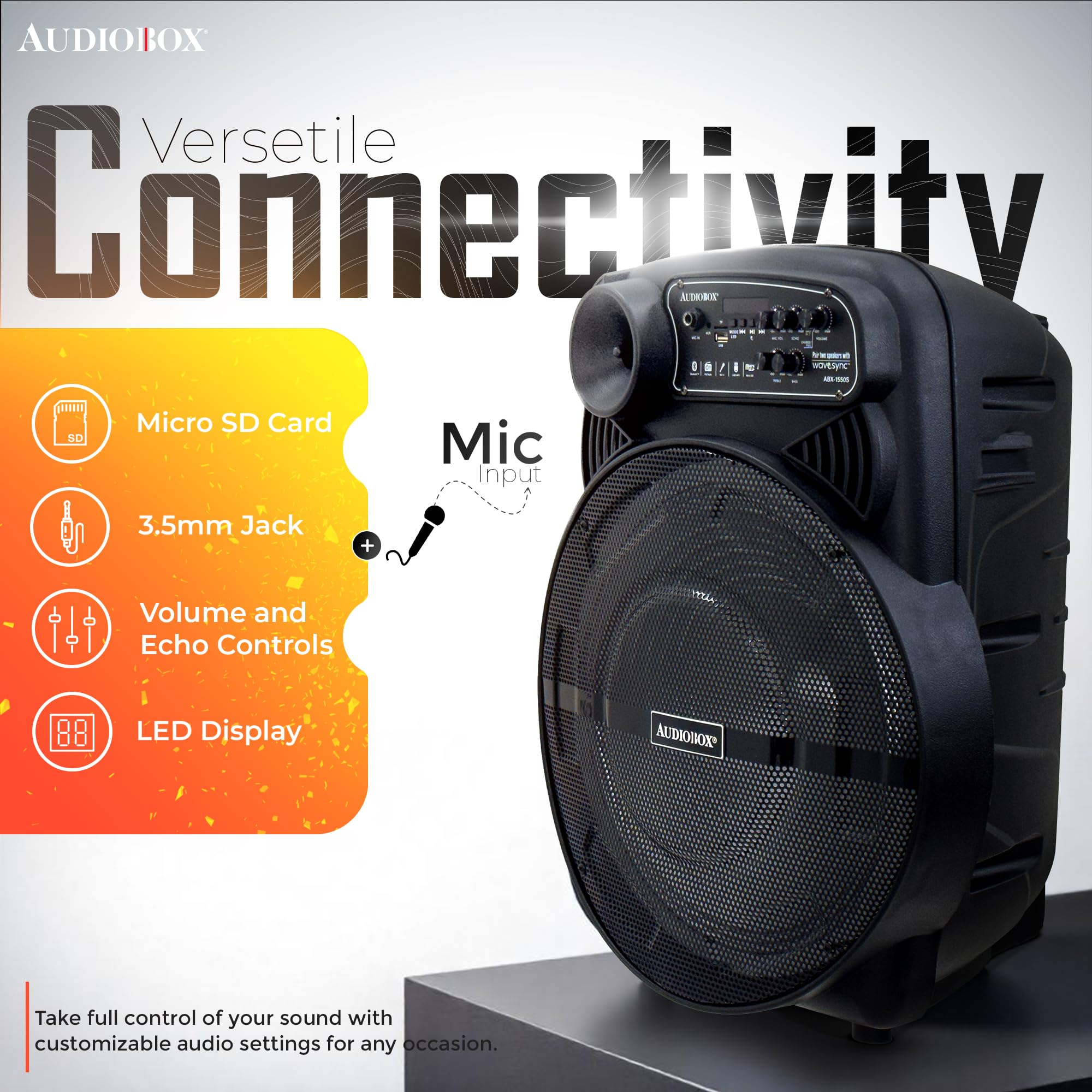 Audiobox ABX-1550S Bocina Portátil de Fiesta de 15" con - Imagen 4