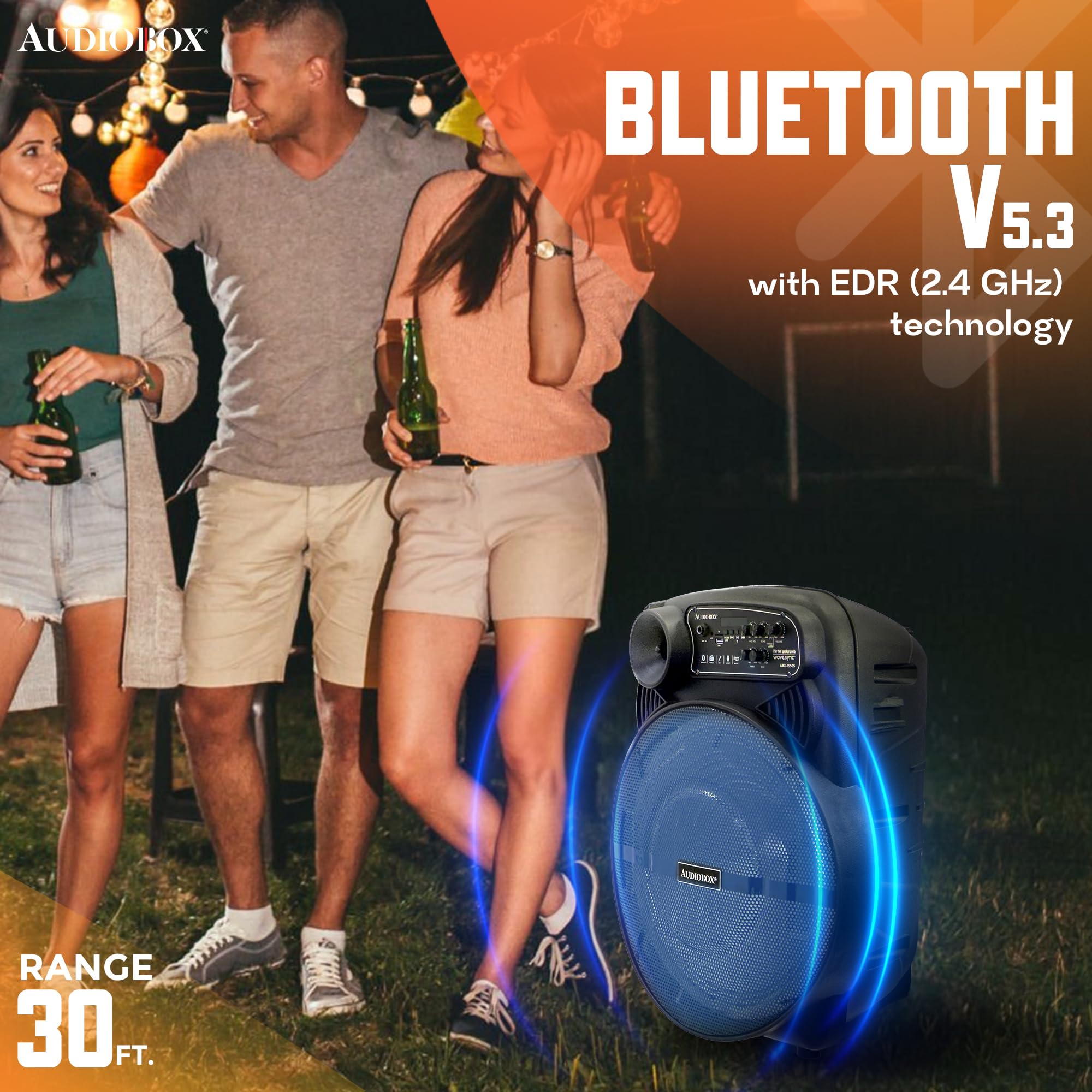 Audiobox ABX-1550S Bocina Portátil de Fiesta de 15" con - Imagen 7