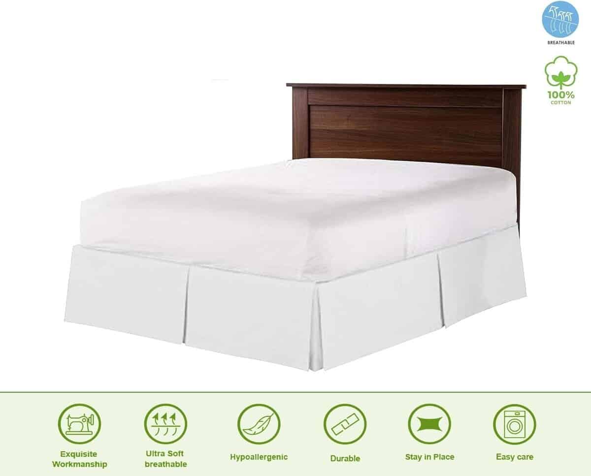 Faldón de Cama de Esquina Dividida Premium 850TC Blanco - Imagen 4
