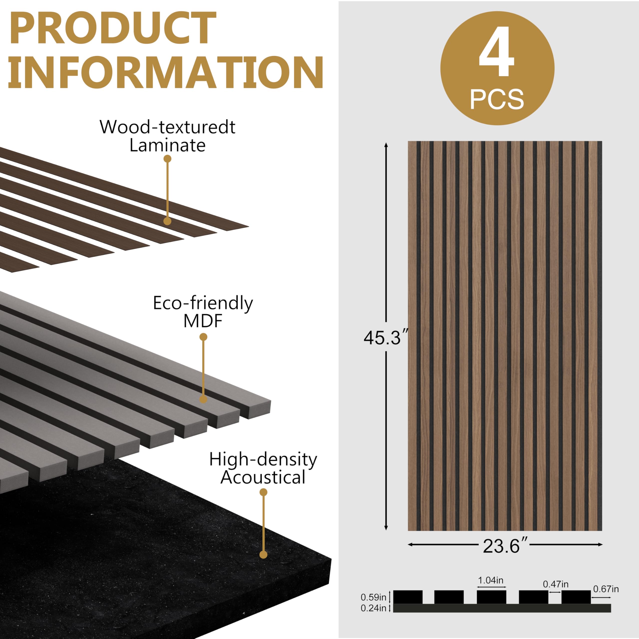 Paneles de Pared Acústicos de Madera, Paquete de 2 unidades - Imagen 3