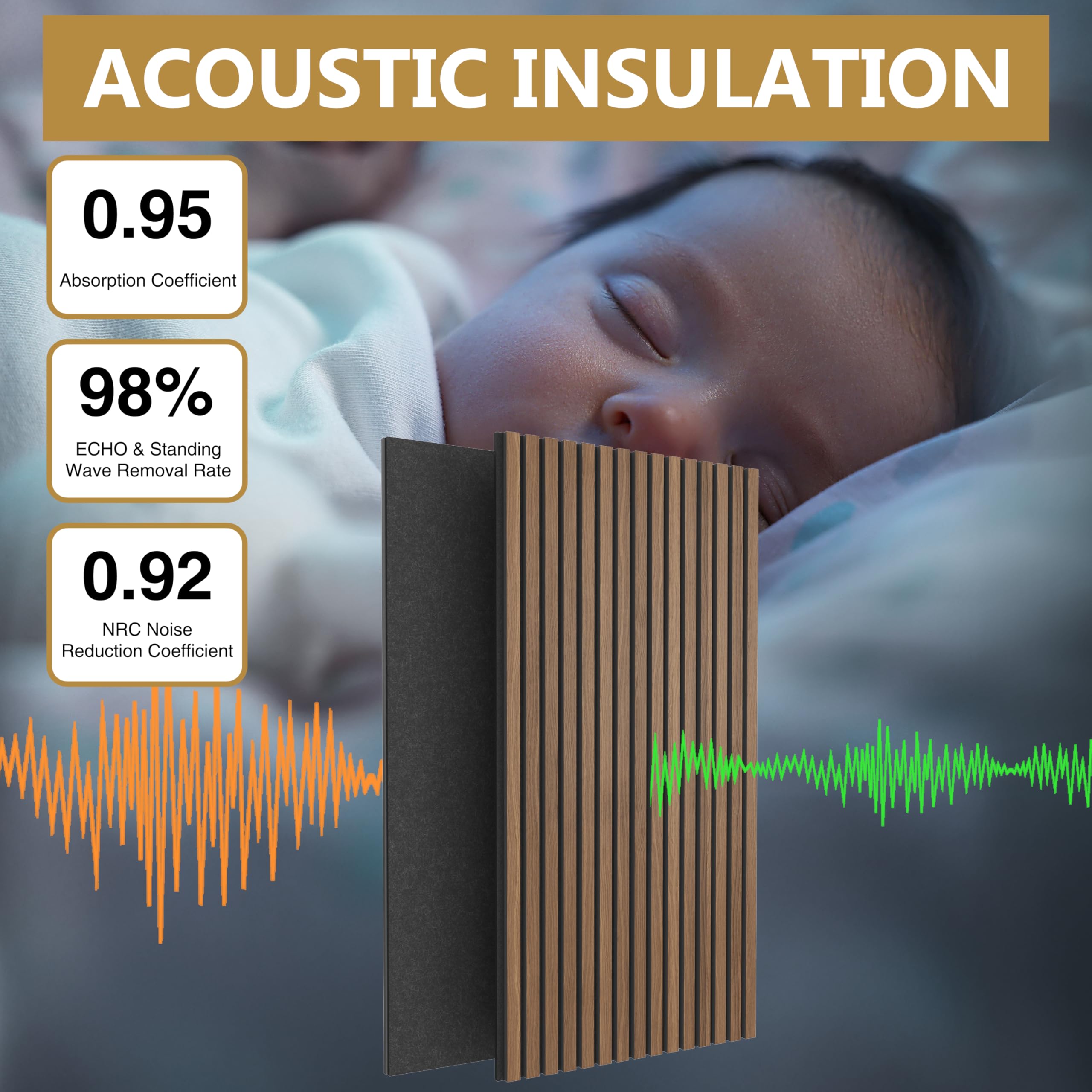 Paneles de Pared Acústicos de Madera, Paquete de 2 unidades - Imagen 4