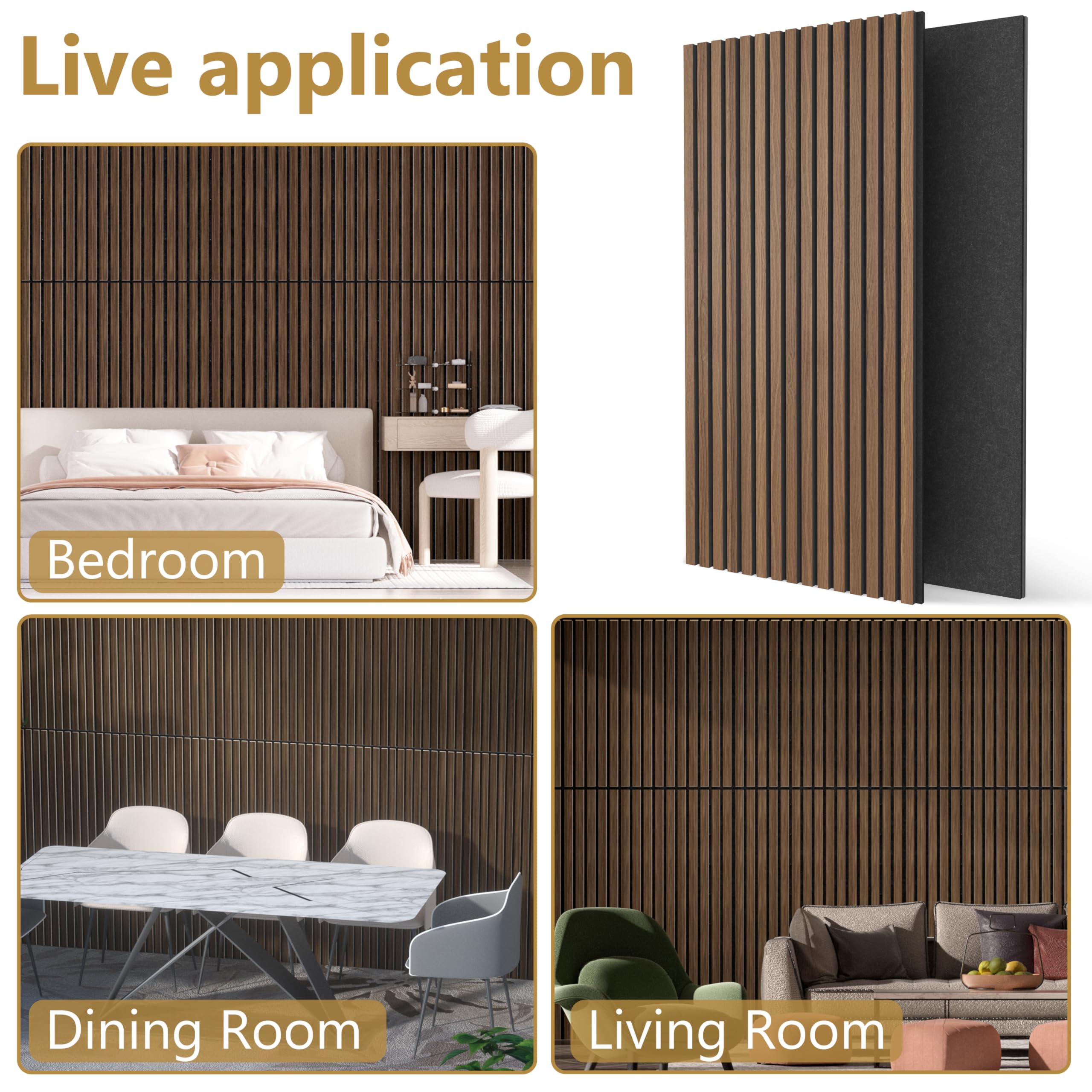 Paneles de Pared Acústicos de Madera, Paquete de 2 unidades - Imagen 6