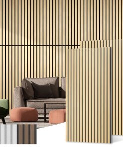 Paneles de Pared de Madera Acústica, Paquete de 2 - 45.3" x