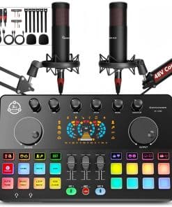 Paquete de Equipo de Podcast para 2, Mezcladora de DJ de