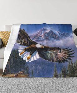 Manta de Águila Calva Decorativa Manta de Lana Flanqueada