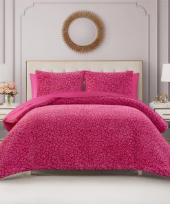 Juego de Edredón Juicy Couture Hot Pink Cheetah Feathered