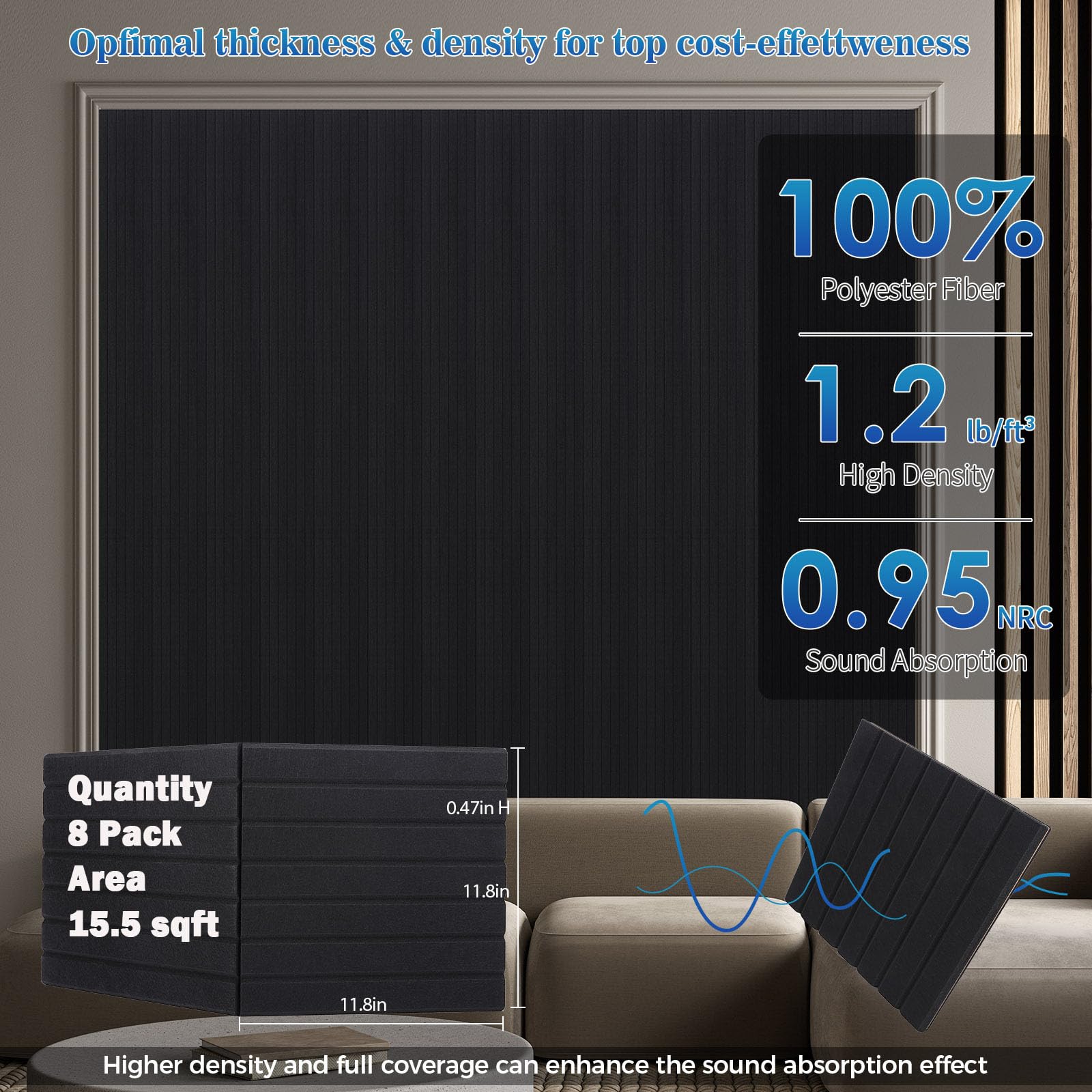 BSHEAD 8 Paquete de Paneles de Pared Insonorizantes - Imagen 4
