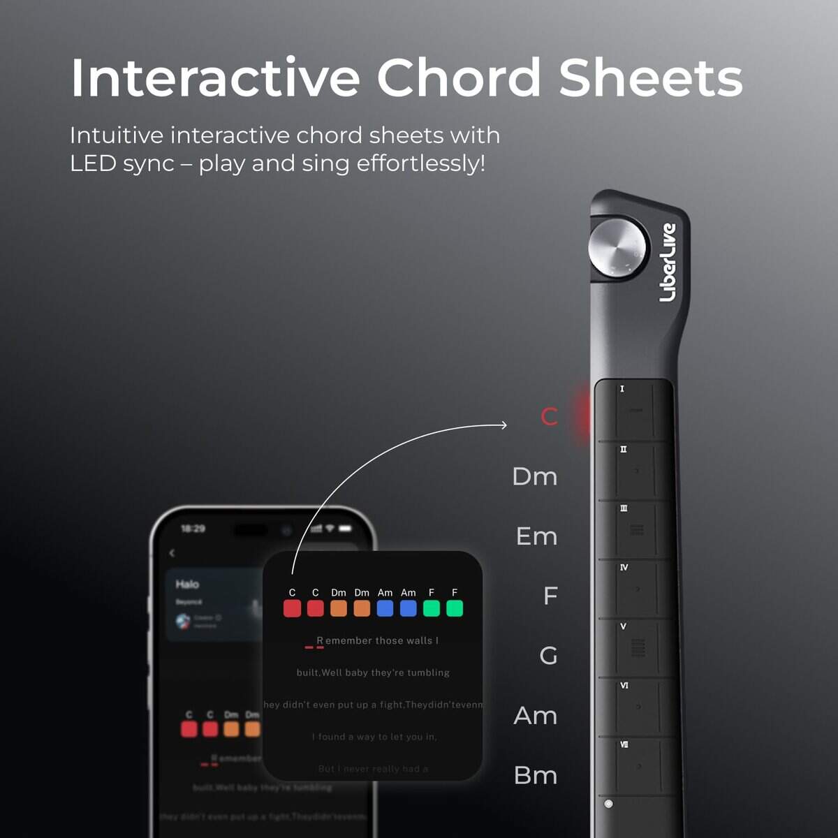 Guitarra Inteligente sin Cuerdas LiberLive C1, -Blanco - Imagen 4