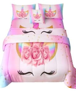 Juego de Edredón de Unicornio Namoxpa de 6 Piezas, Patrón