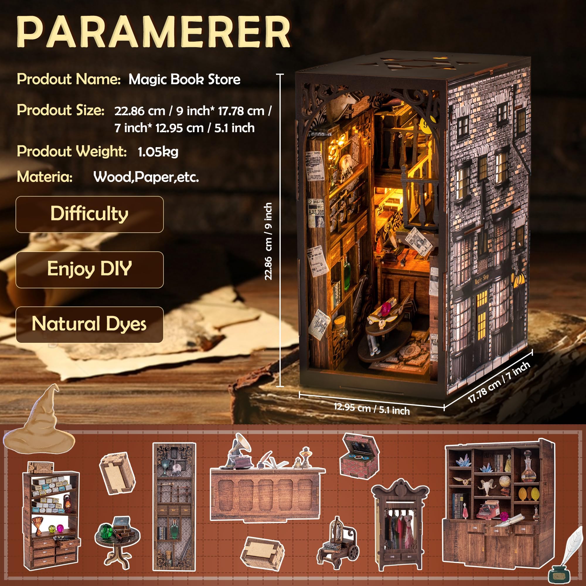 Kit de Libro Nook DIY, Kit de Libro Nook en Miniatura - Imagen 5