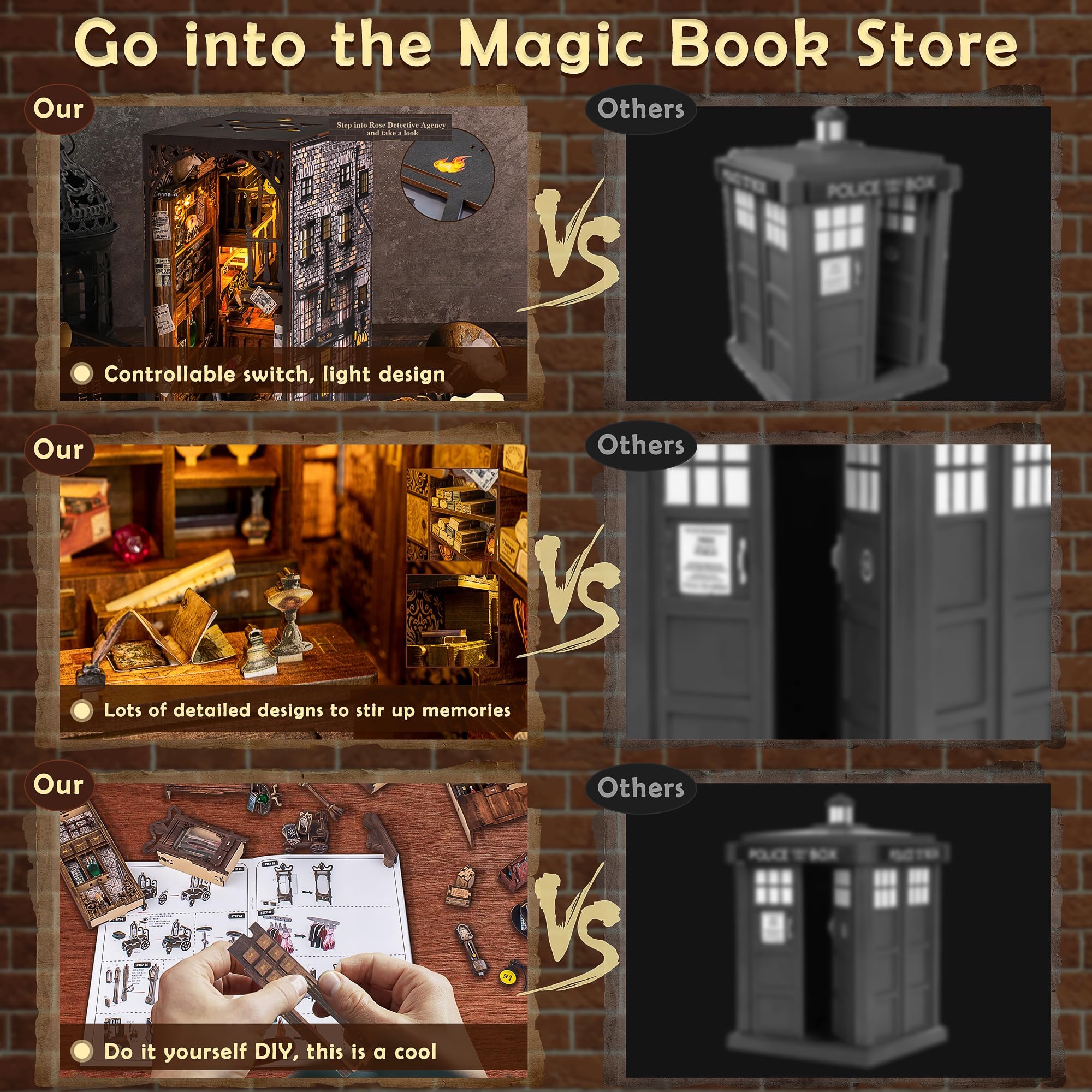 Kit de Libro Nook DIY, Kit de Libro Nook en Miniatura - Imagen 3