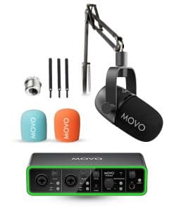 Paquete Movo Music Audio Interface - Interfaz de Audio USB