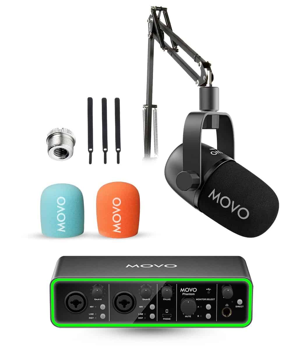 Paquete Movo Music Audio Interface - Interfaz de Audio USB