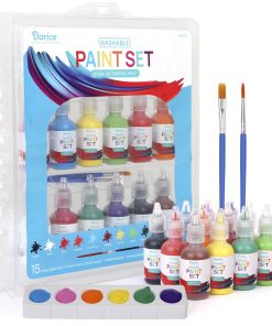 Set de Pinturas Lavables para Niños Darice, 12 Colores -