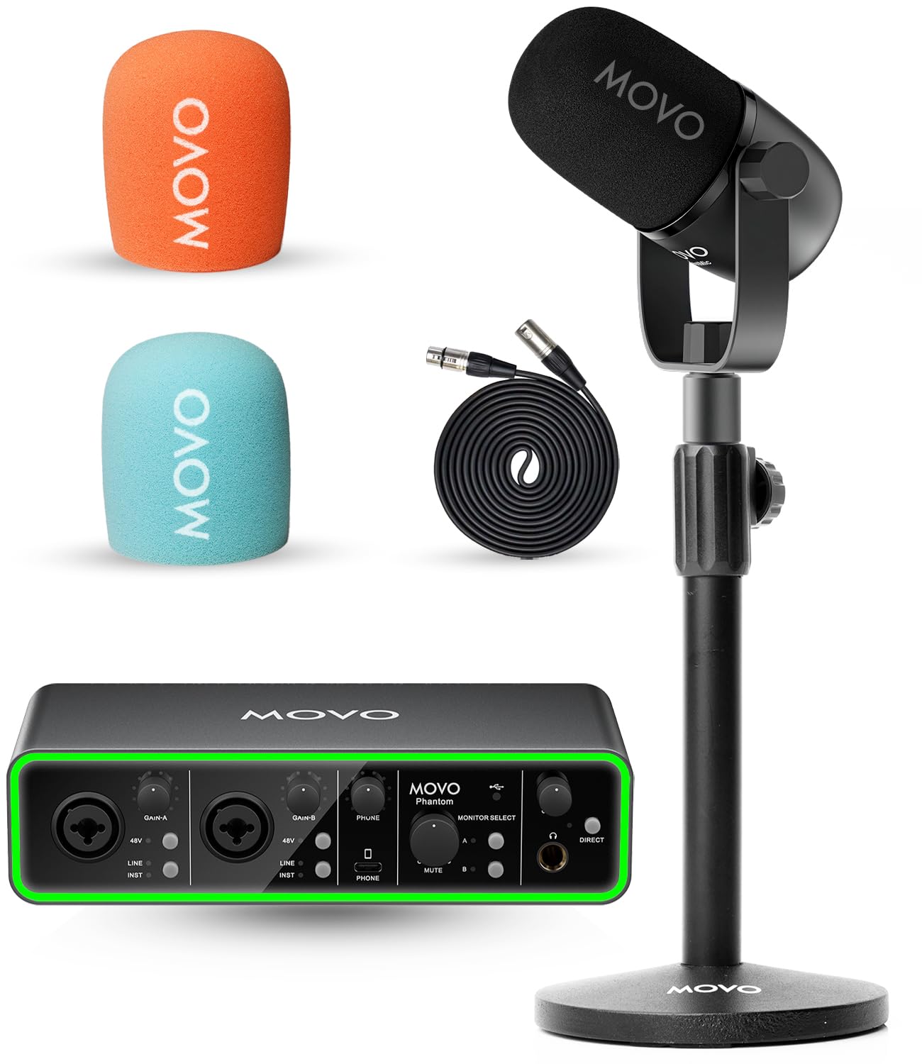 Paquete de Interfaz de Audio Movo Music - Interfaz de Audio