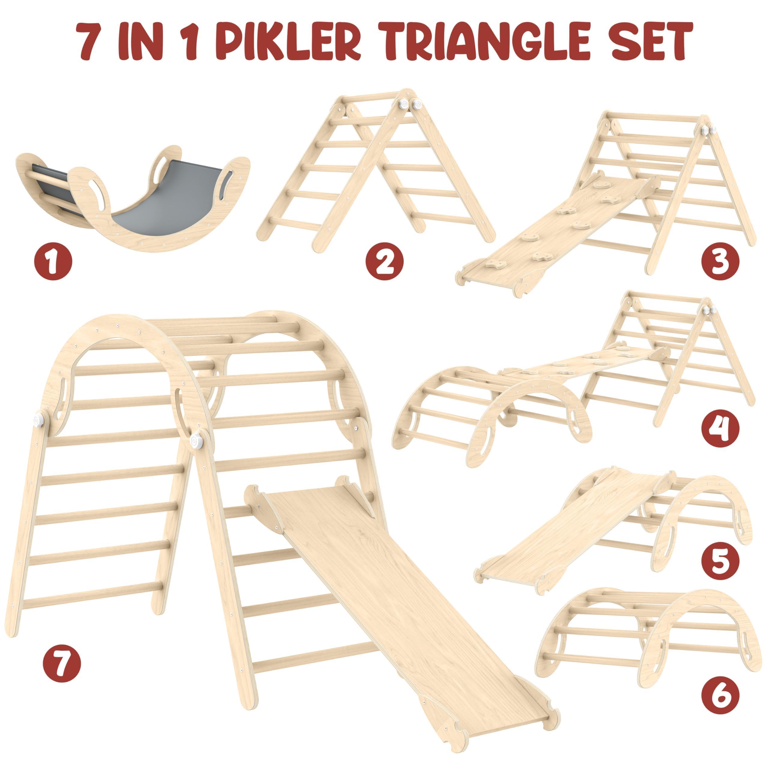 Set de Triángulo de Escalada Montessori Pikler, Juguetes de - Imagen 7