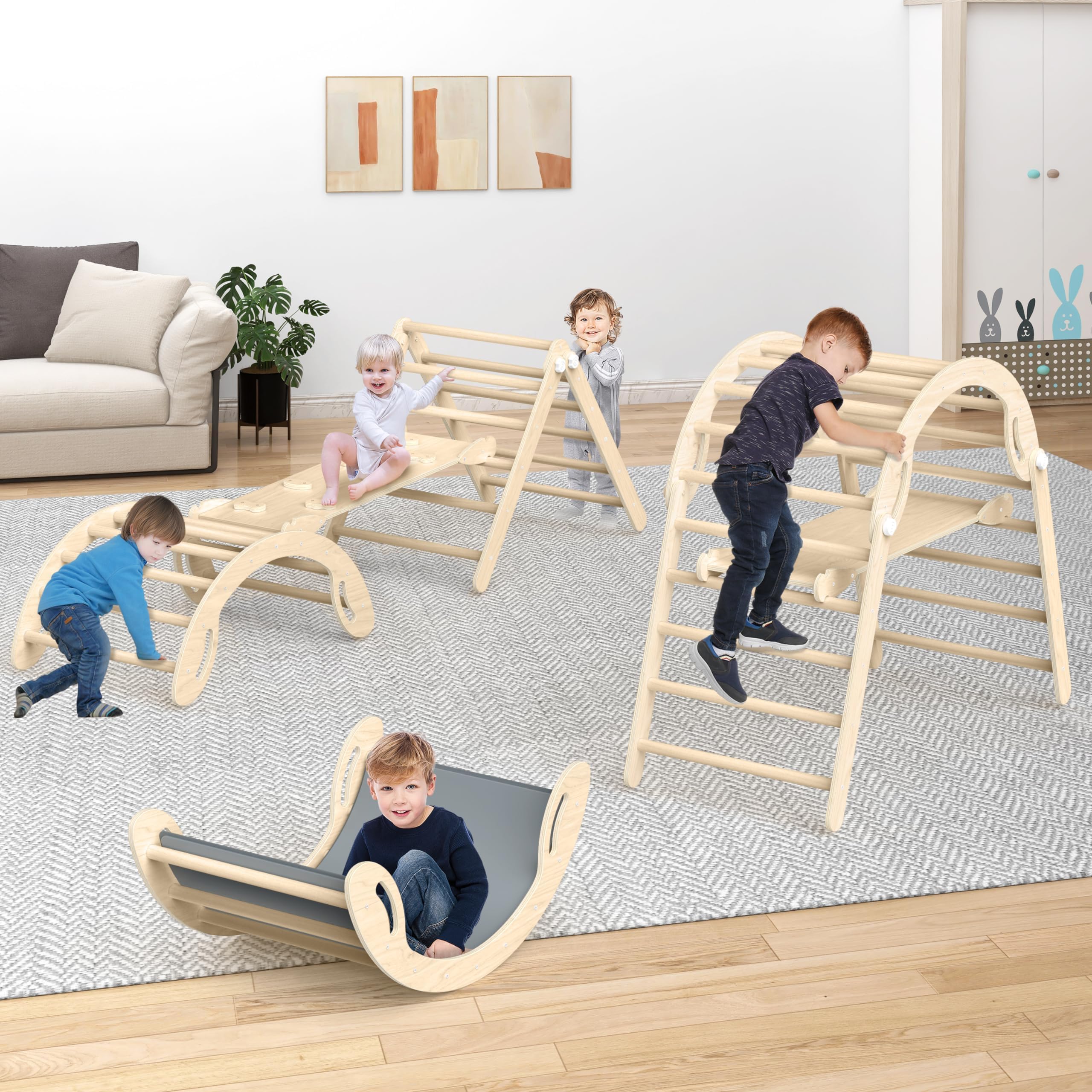 Set de Triángulo de Escalada Montessori Pikler, Juguetes de