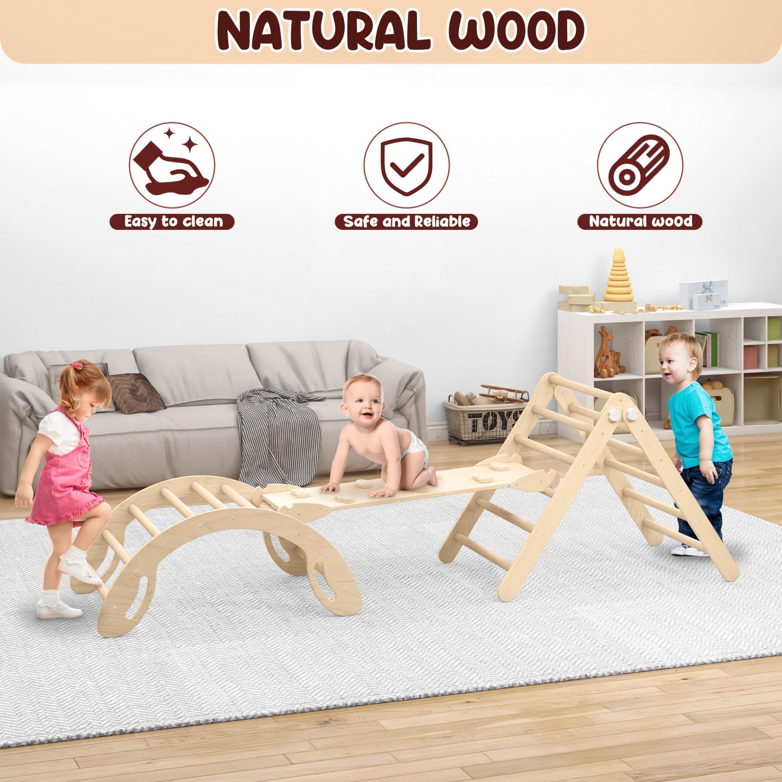 Set de Triángulo de Escalada Montessori Pikler, Juguetes de - Imagen 4