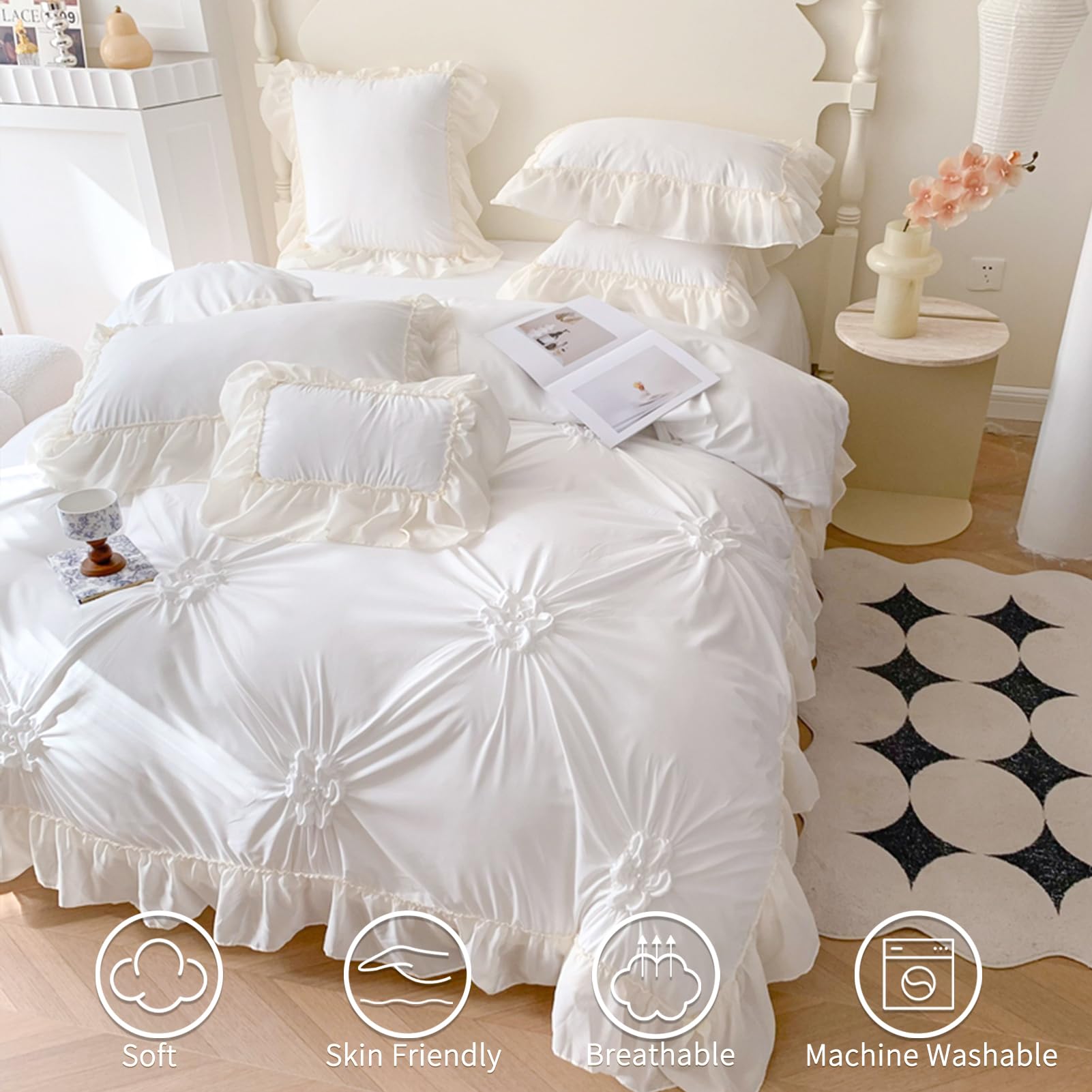 Juego de Funda Nórdica tamaño Twin Jngnpn Pearl Flower, - Imagen 3