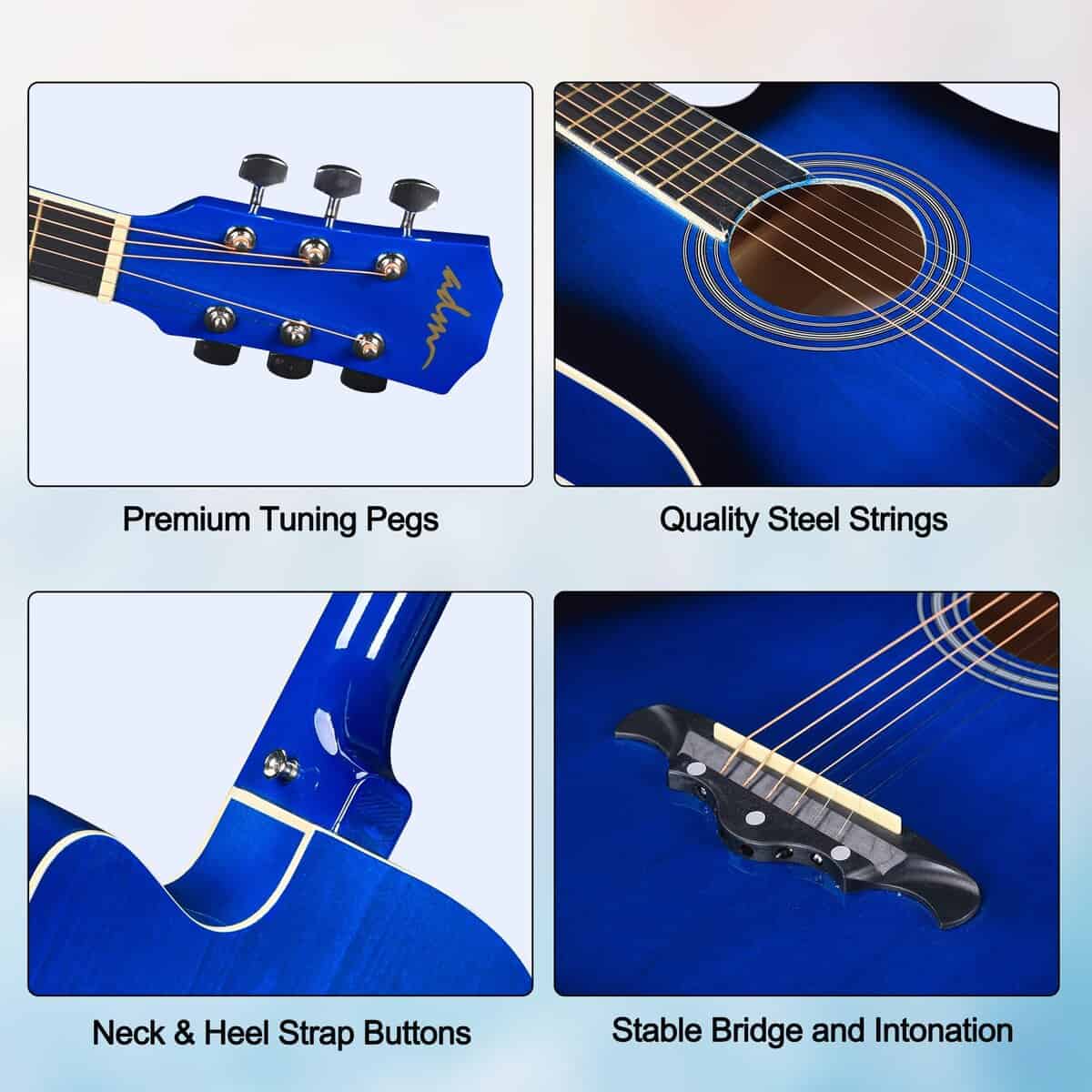 ADM 38" Pulgadas Guitarra Acústica para Principiantes - Imagen 5