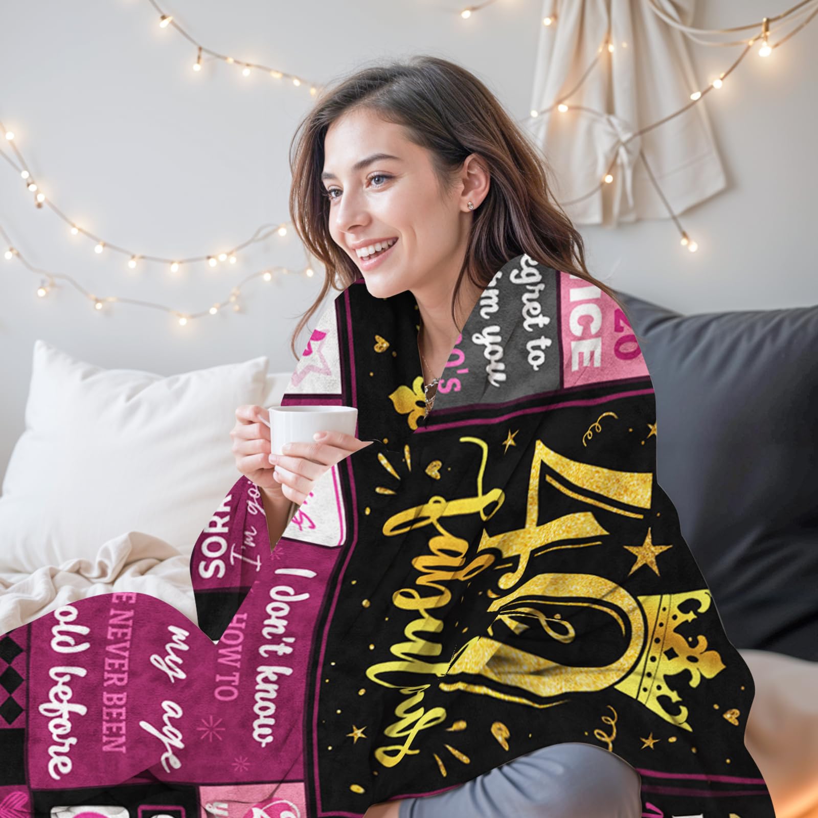 Regalos de 40 cumpleaños para mujeres, Manta de cumpleaños - Imagen 6