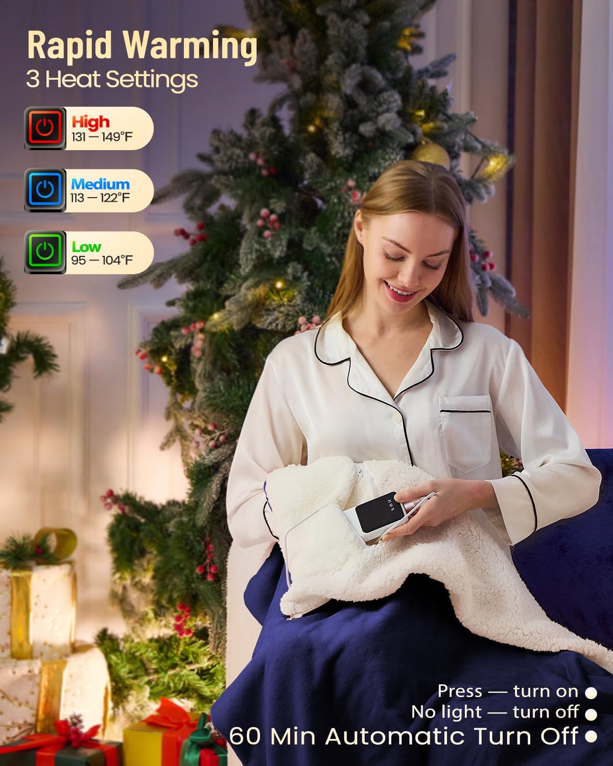 Manta térmica USB Sino Salected, 70"x 30", Manta térmica - Imagen 3