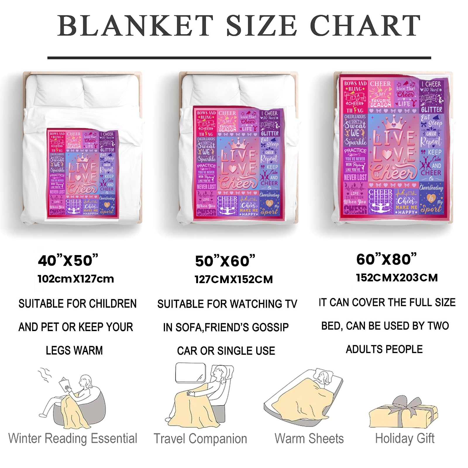 Manta de Porrista Regalos Manta de Porrista para Niñas - Imagen 5