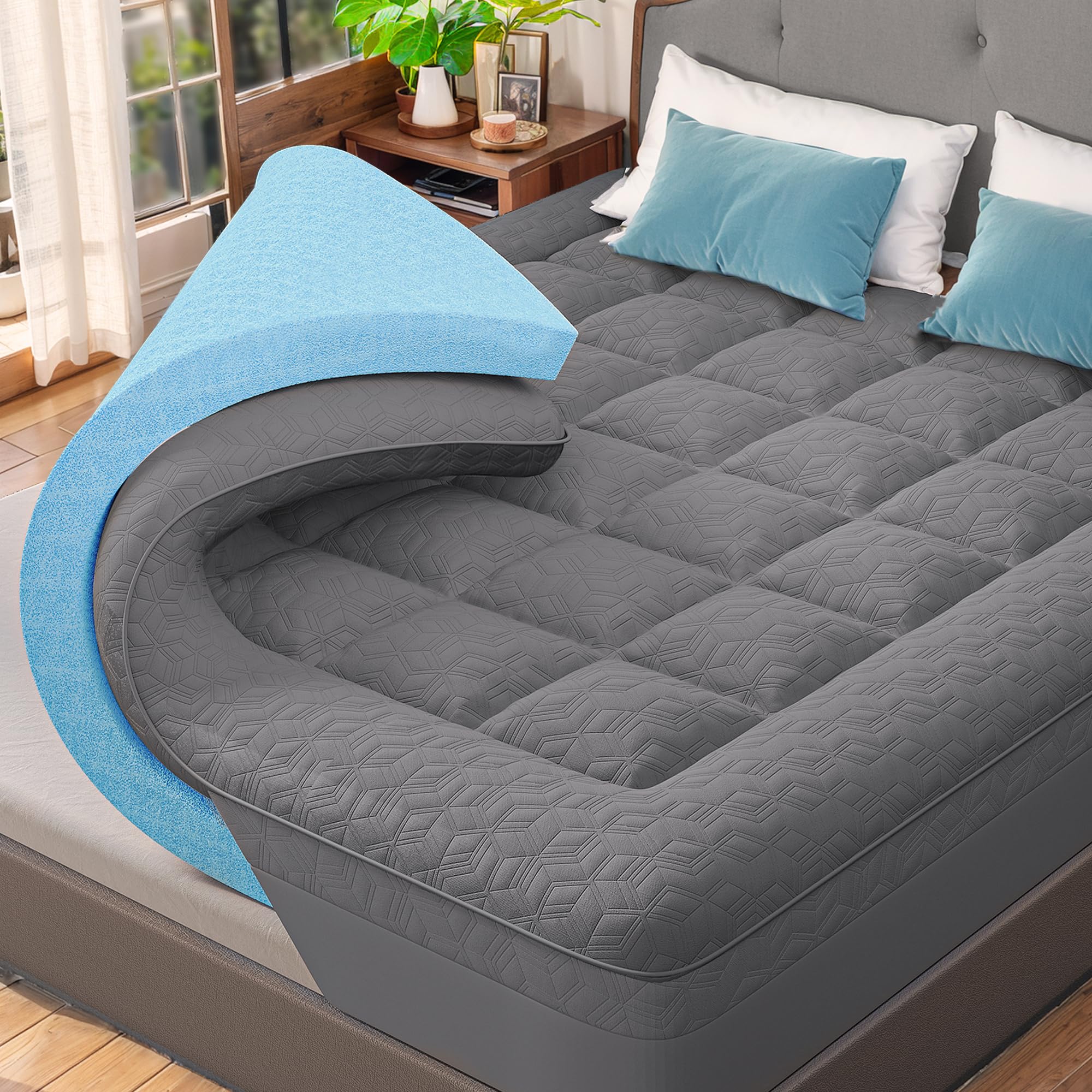 Topper de Colchón de 3 Pulgadas Tamaño Queen, Topper de