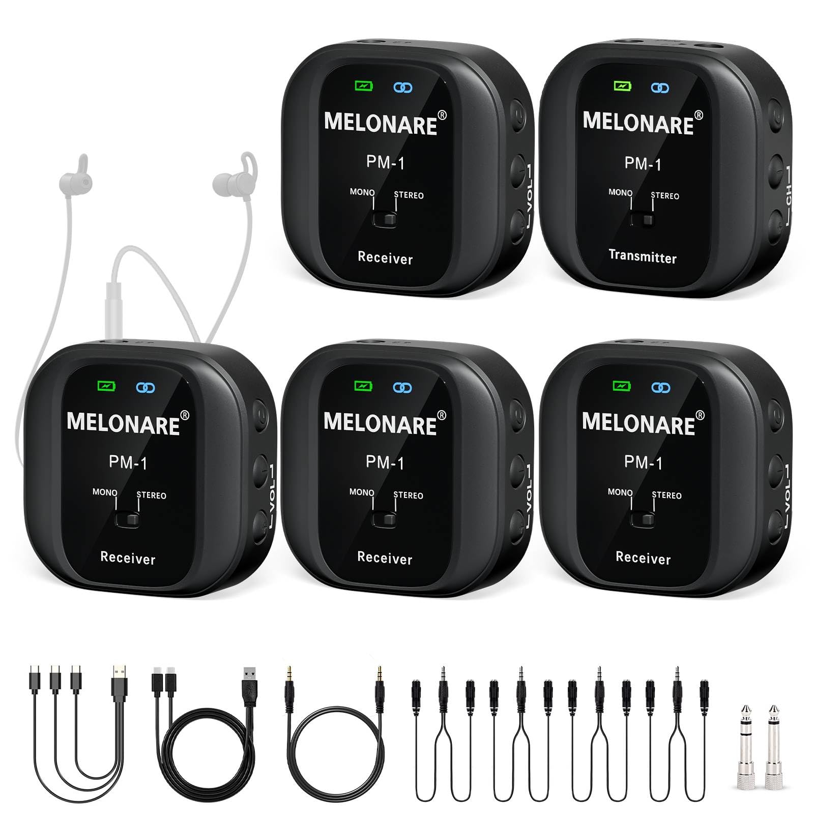 Sistema de Monitor Inalámbrico MELONARE - UHF -Negro