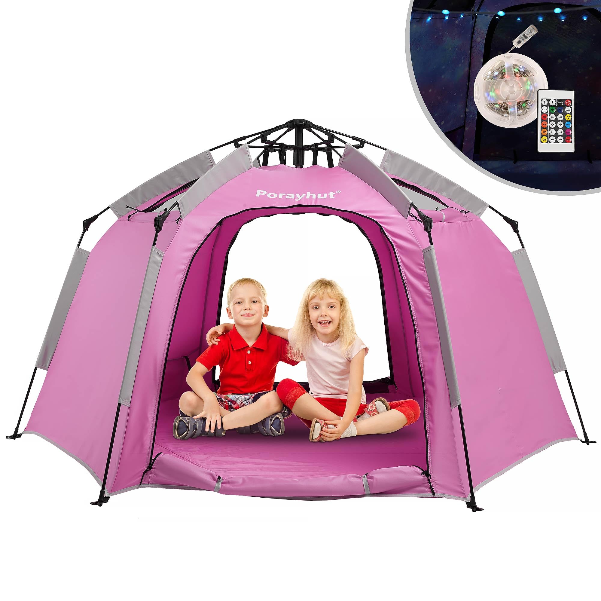 Tienda de Juego Hexagonal Portátil para Niños -Rosa