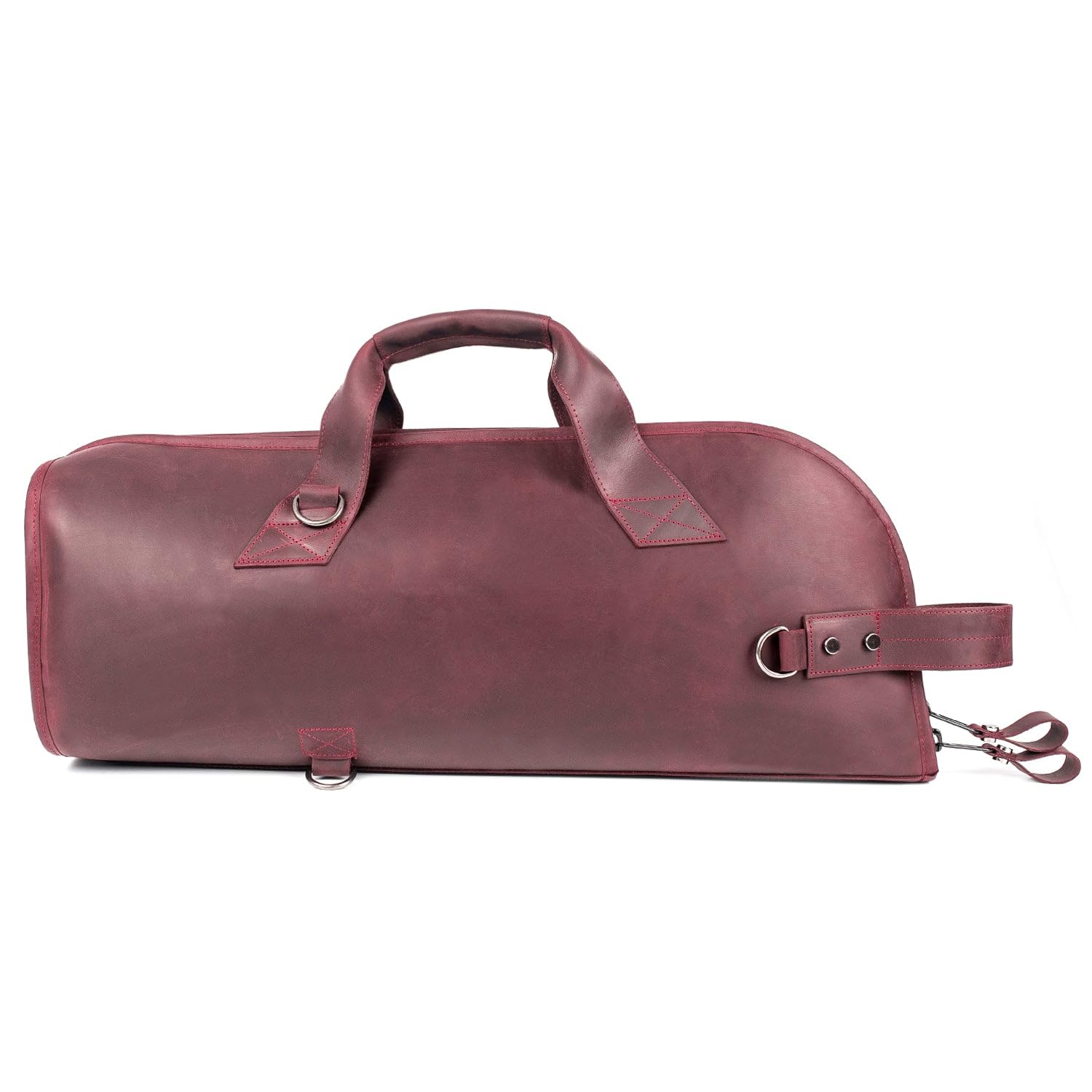Funda para trompeta de cuero. Acolchada, ligera y -marsala - Imagen 3