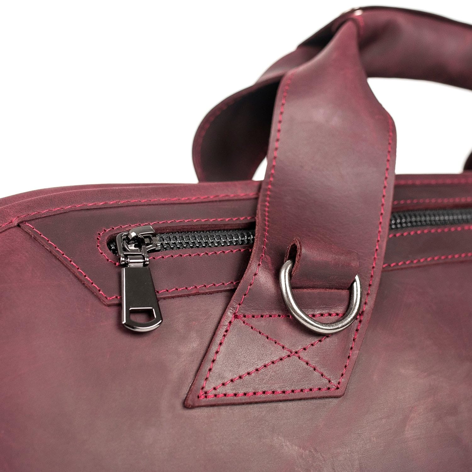 Funda para trompeta de cuero. Acolchada, ligera y -marsala - Imagen 9