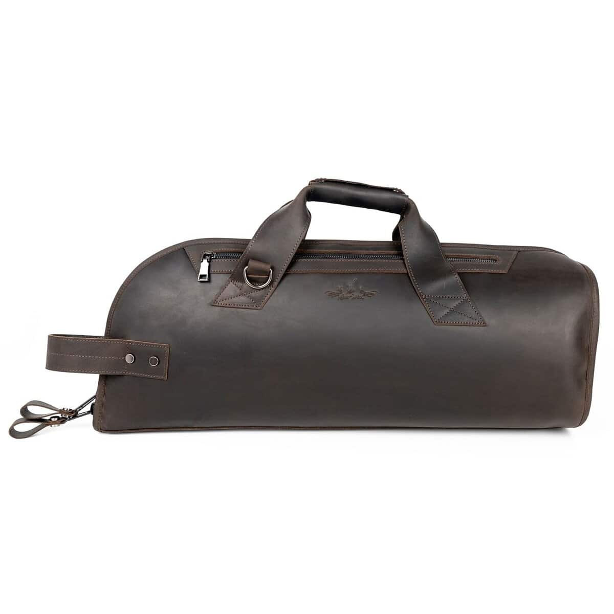 Funda para Trompeta de Cuero. Acolchada, Ligera y -marrón