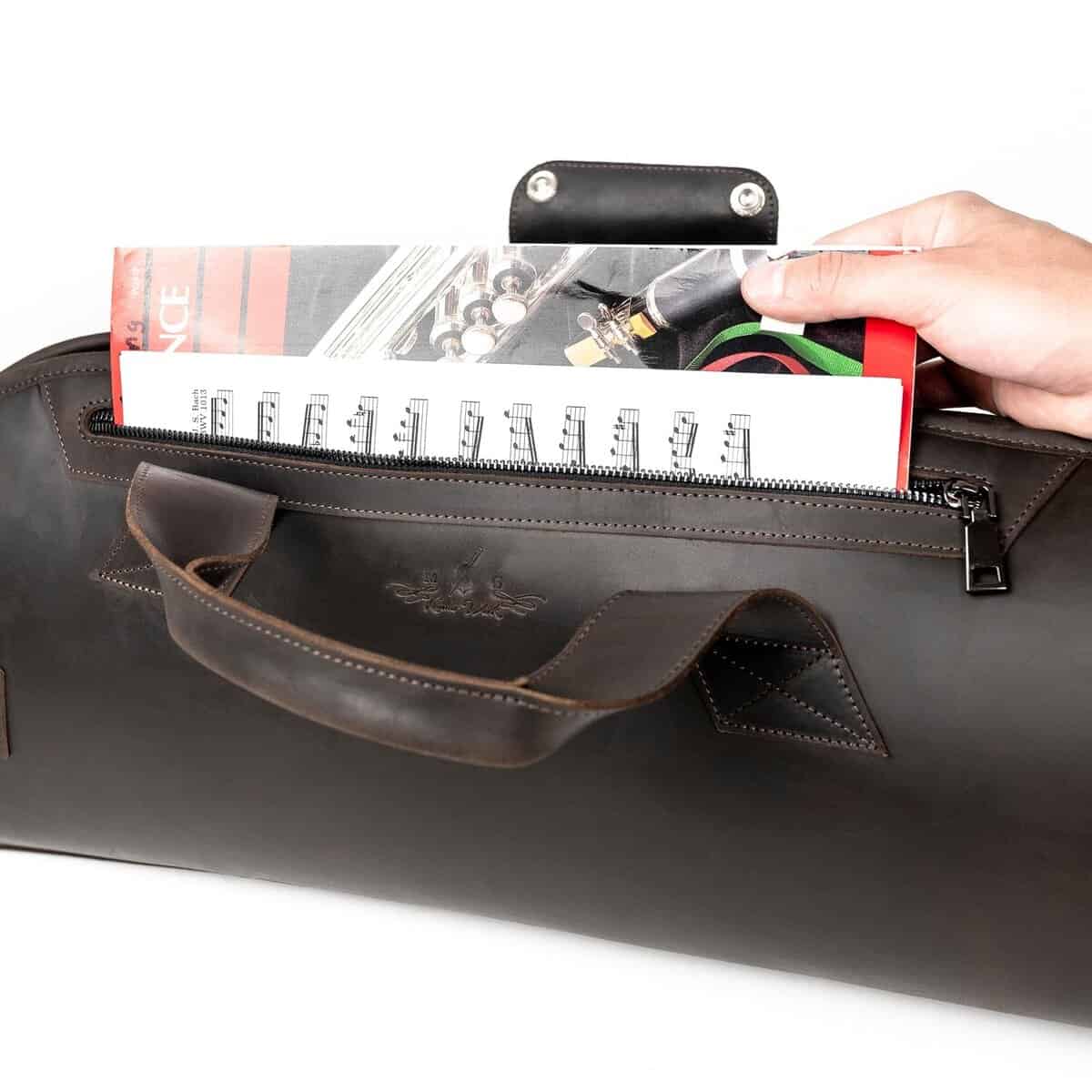 Funda para Trompeta de Cuero. Acolchada, Ligera y -marrón - Imagen 8