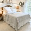 Colcha Queen Piper Classics Timeless Ticking Striped Gris