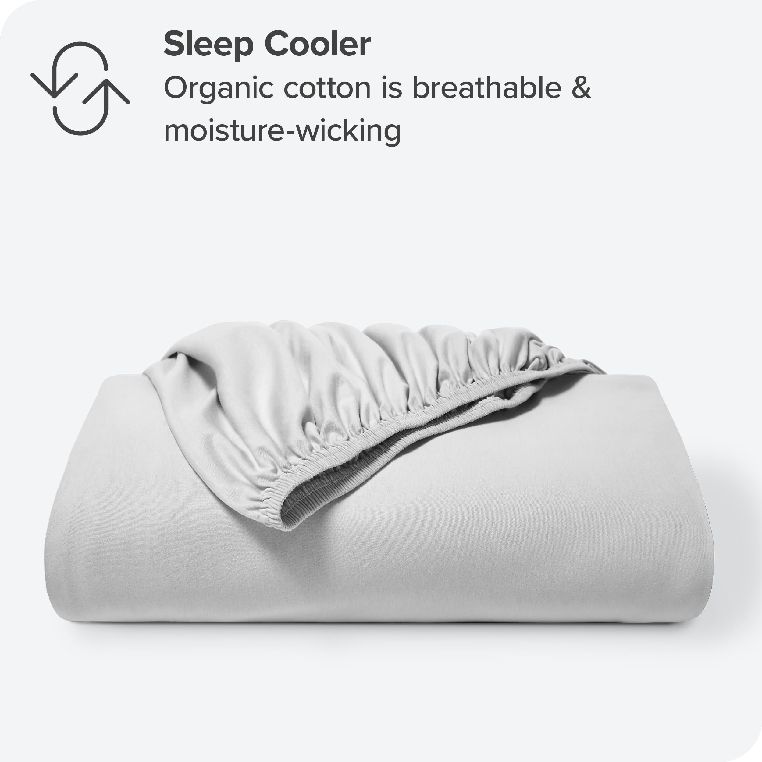 Sábana Ajustable de Jersey de Algodón Orgánico -Gris Nube - Imagen 5