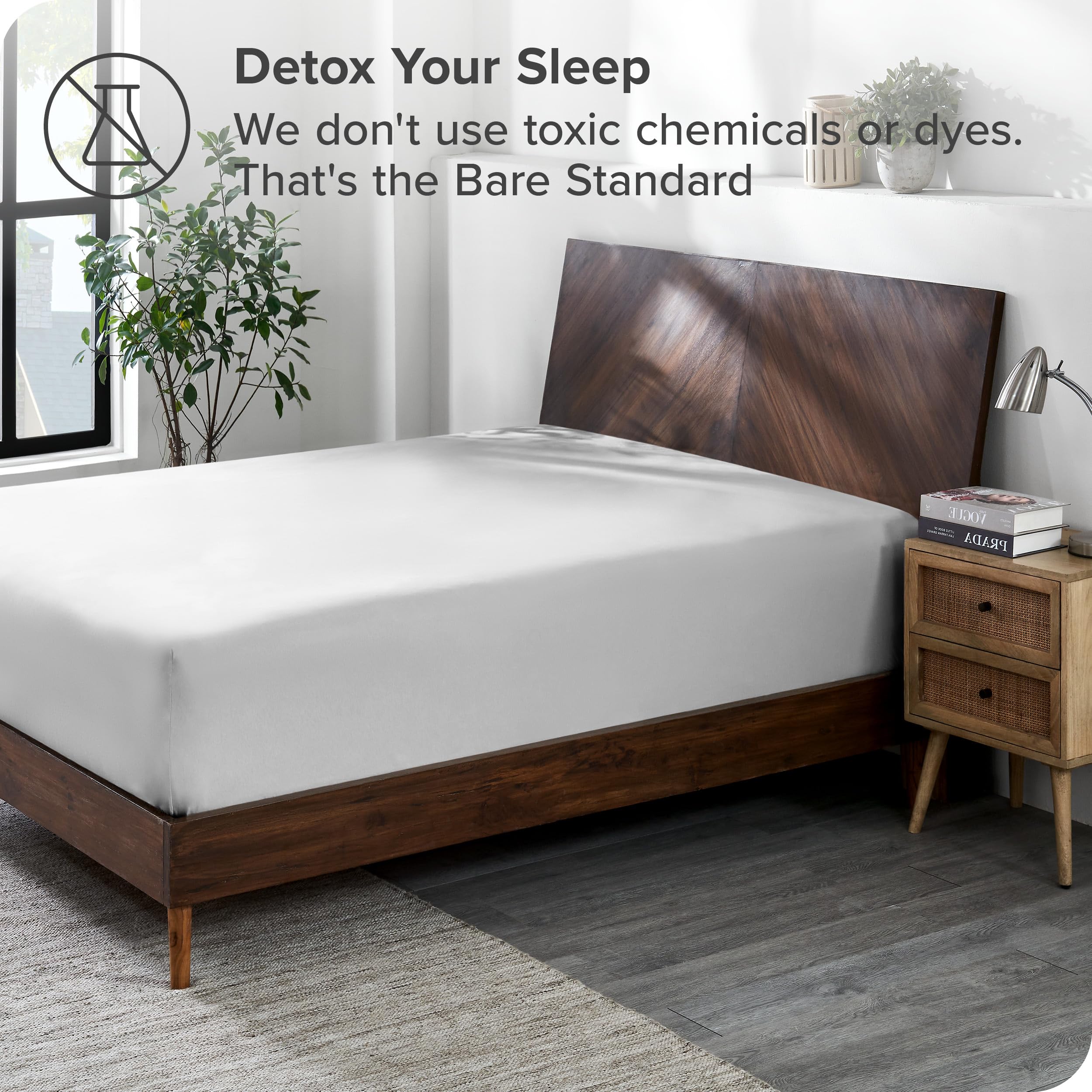 Sábana Ajustable de Jersey de Algodón Orgánico -Gris Nube - Imagen 3