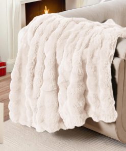 Manta de Piel Sintética para Sofá, 50x60 Pulgadas Suave y